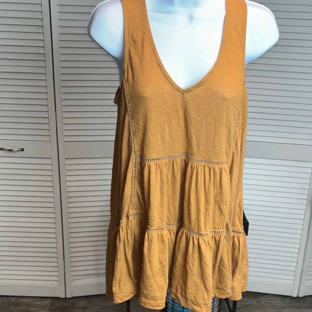Anthropology Mustard /Brown Sleeveless Tank Top